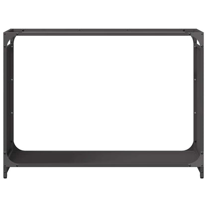 Brennholzregal Schwarz 90x28x65 cm Kaltgewalzter Stahl