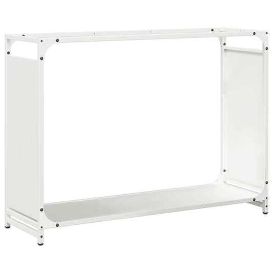 Brennholzregal Weiß 90x28x65 cm Kaltgewalzter Stahl