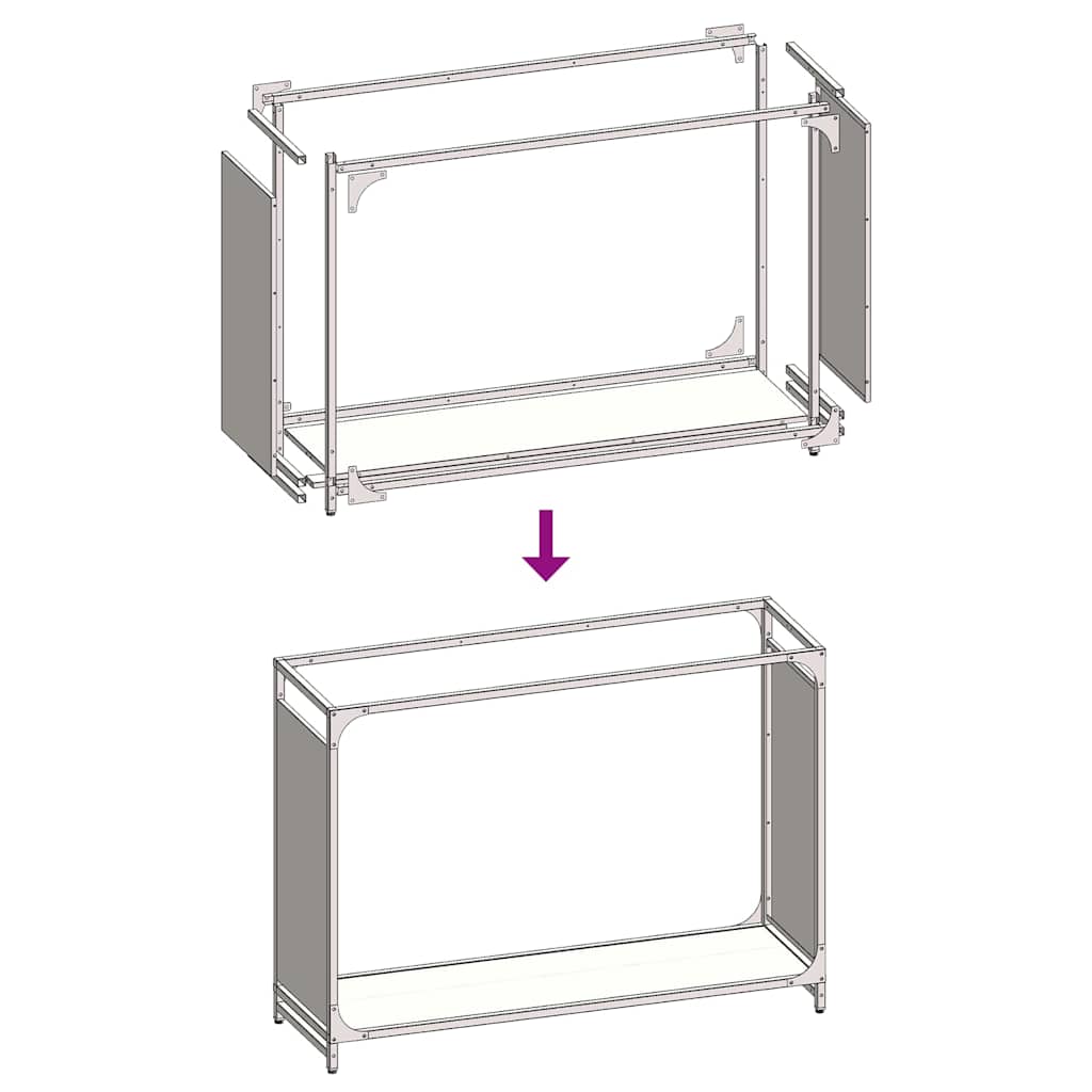 Brennholzregal Anthrazit 90x28x65 cm Kaltgewalzter Stahl