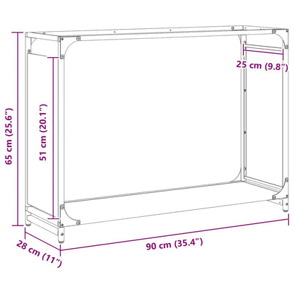 Brennholzregal Anthrazit 90x28x65 cm Kaltgewalzter Stahl