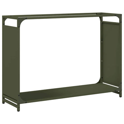 Brennholzregal Olivgrün 90x28x65 cm Kaltgewalzter Stahl