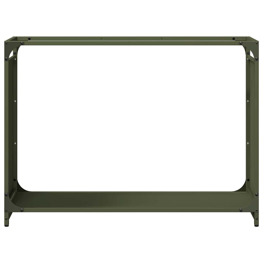 Brennholzregal Olivgrün 90x28x65 cm Kaltgewalzter Stahl