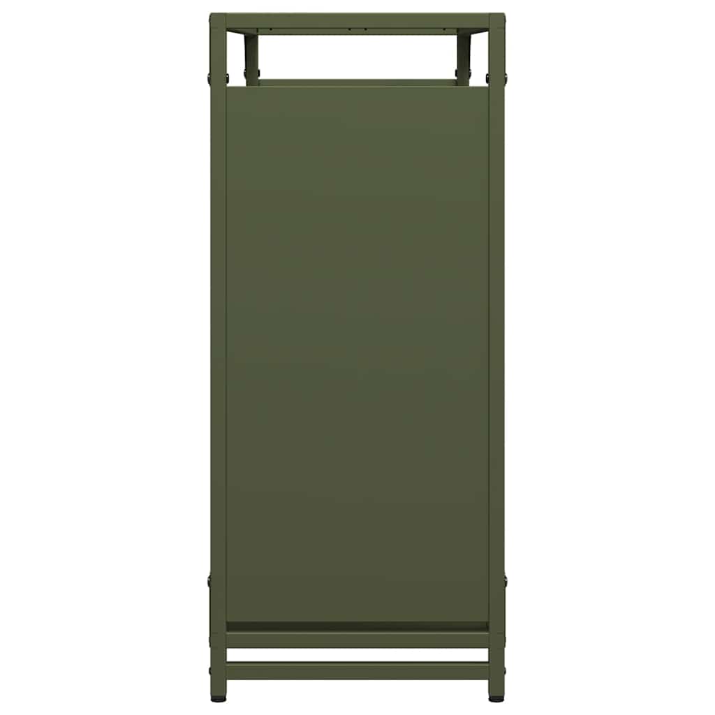 Brennholzregal Olivgrün 90x28x65 cm Kaltgewalzter Stahl