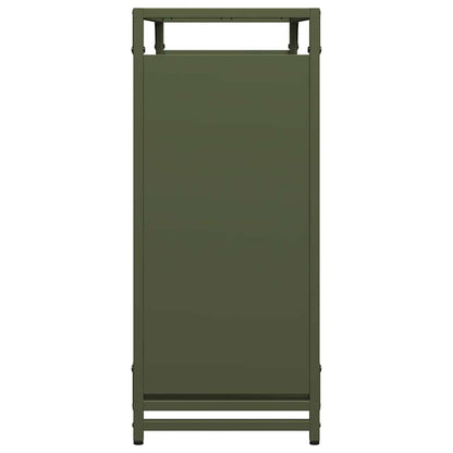 Brennholzregal Olivgrün 90x28x65 cm Kaltgewalzter Stahl