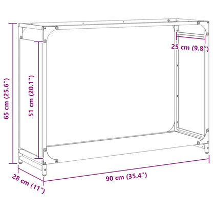 Brennholzregal Olivgrün 90x28x65 cm Kaltgewalzter Stahl