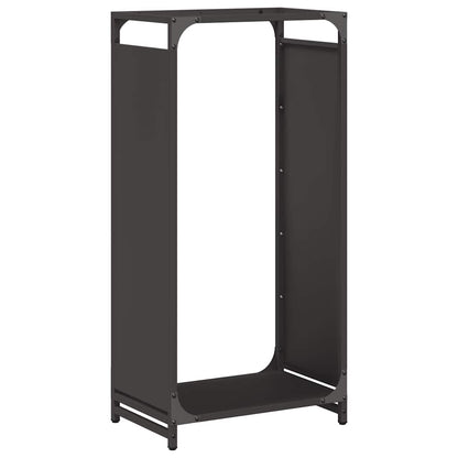 Brennholzregal Schwarz 44x28x90 cm Kaltgewalzter Stahl