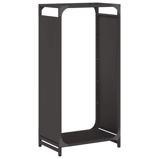 Brennholzregal Schwarz 44x28x90 cm Kaltgewalzter Stahl