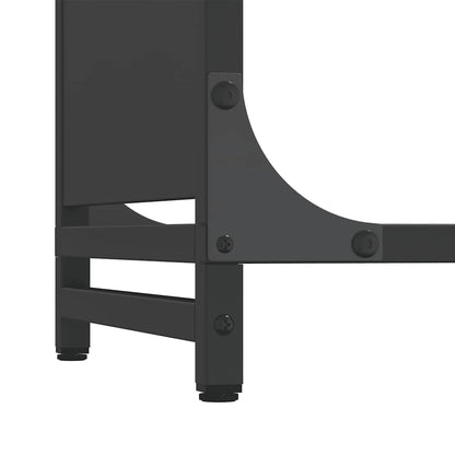 Brennholzregal Schwarz 44x28x90 cm Kaltgewalzter Stahl