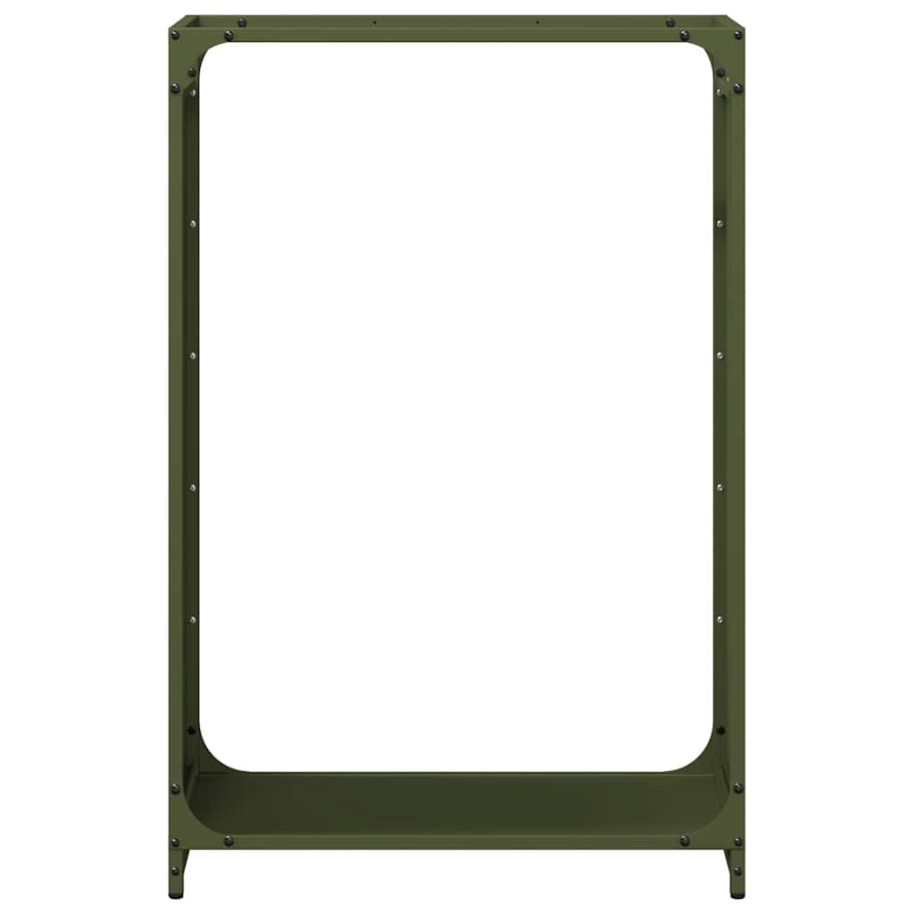 Brennholzregal Olivgrün 60x28x90 cm Kaltgewalzter Stahl