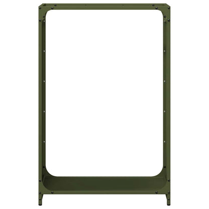 Brennholzregal Olivgrün 60x28x90 cm Kaltgewalzter Stahl