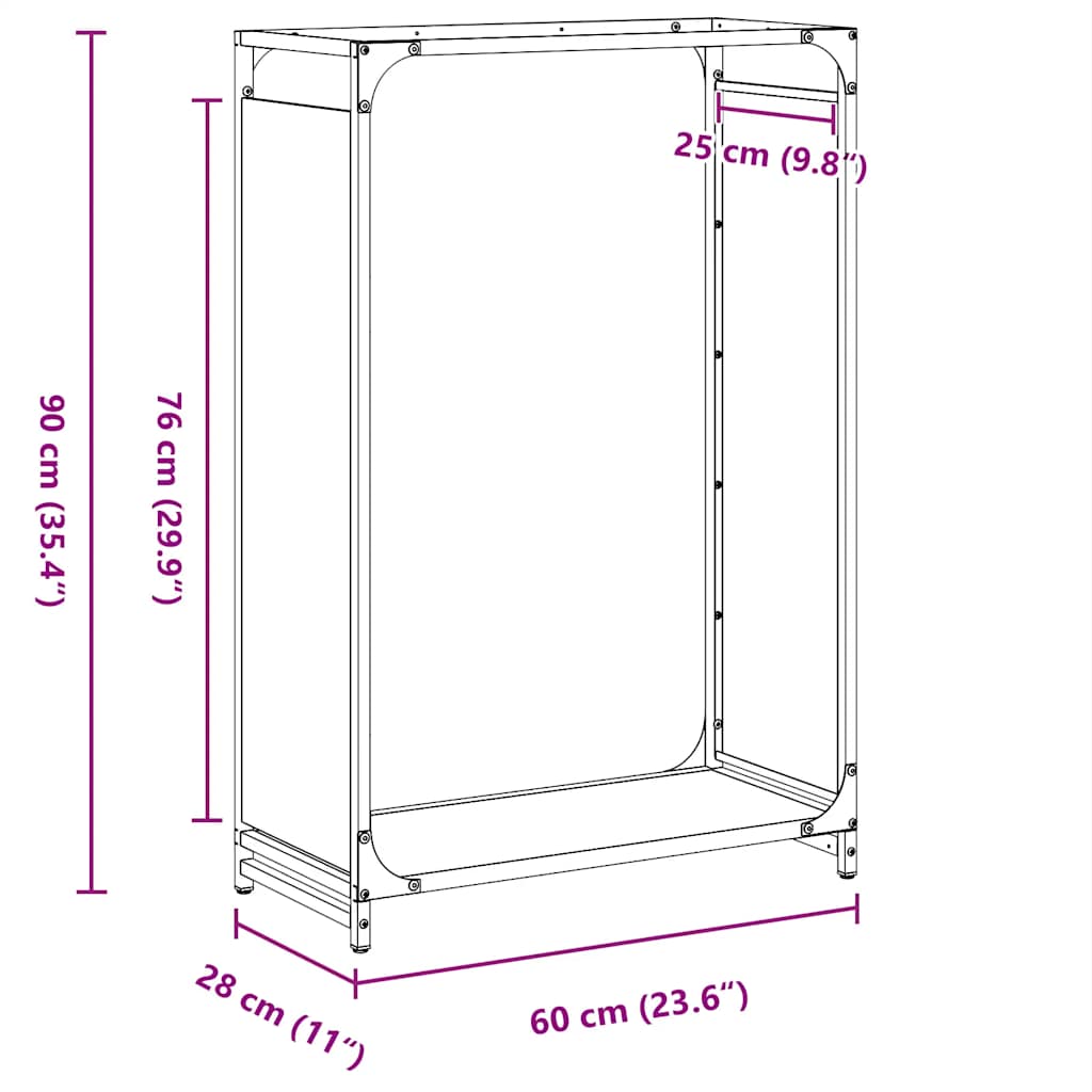 Brennholzregal Olivgrün 60x28x90 cm Kaltgewalzter Stahl