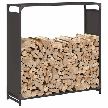 Brennholzregal Schwarz 90x28x90 cm Kaltgewalzter Stahl