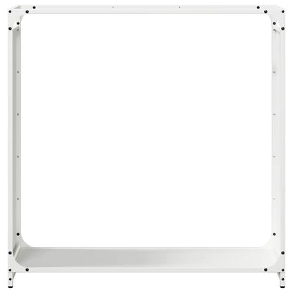 Brennholzregal Weiß 90x28x90 cm Kaltgewalzter Stahl