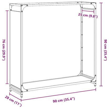 Brennholzregal Anthrazit 90x28x90 cm Kaltgewalzter Stahl