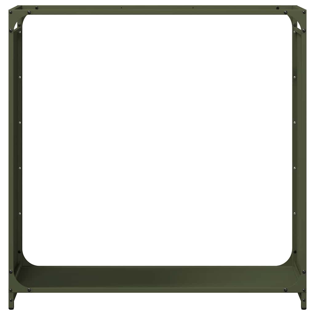 Brennholzregal Olivgrün 90x28x90 cm Kaltgewalzter Stahl