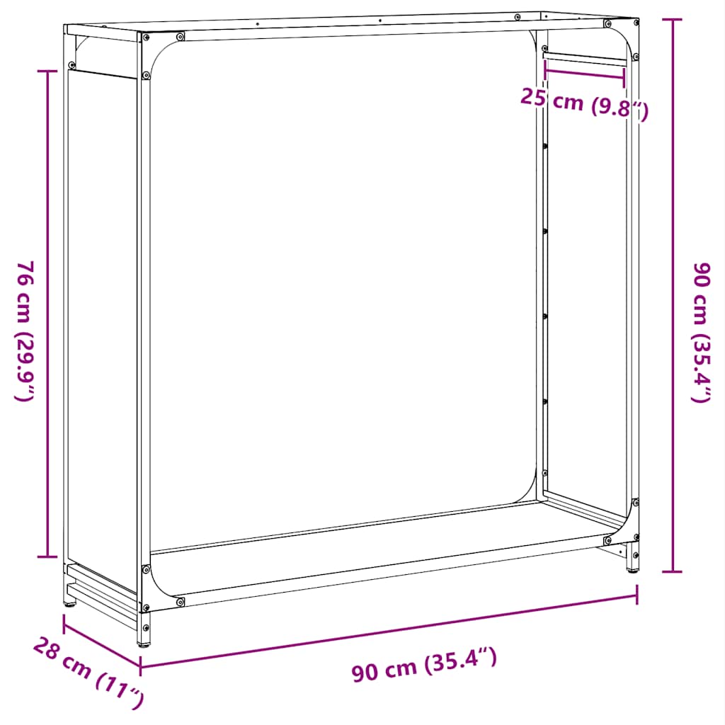 Brennholzregal Olivgrün 90x28x90 cm Kaltgewalzter Stahl
