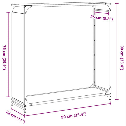 Brennholzregal Olivgrün 90x28x90 cm Kaltgewalzter Stahl
