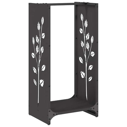 Brennholzregal Schwarz 40x30x80 cm Kaltgewalzter Stahl
