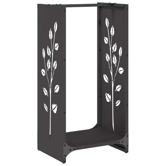 Brennholzregal Schwarz 40x30x80 cm Kaltgewalzter Stahl