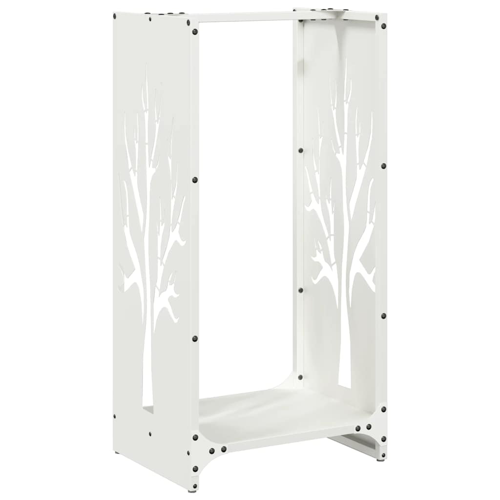 Brennholzregal Weiß 40x30x80 cm Kaltgewalzter Stahl