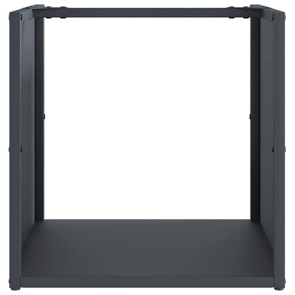 Brennholzregal Anthrazit 40x40x40 cm Kaltgewalzter Stahl