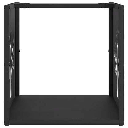 Brennholzregal Schwarz 40x40x40 cm Kaltgewalzter Stahl