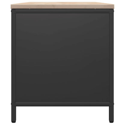 Brennholzregal mit Holzplatte Schwarz 100,5x35,5x40 cm
