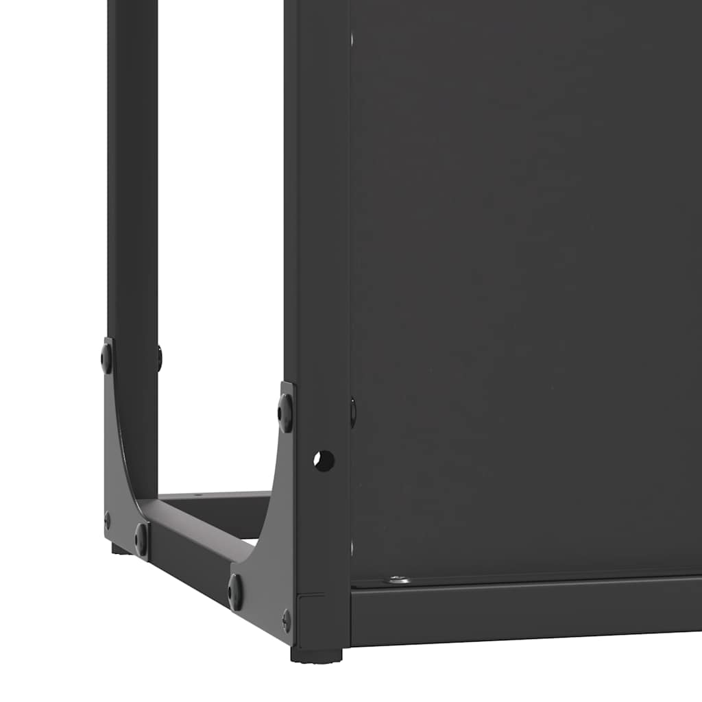 Brennholzregal Schwarz 25x25x80 cm Kaltgewalzter Stahl