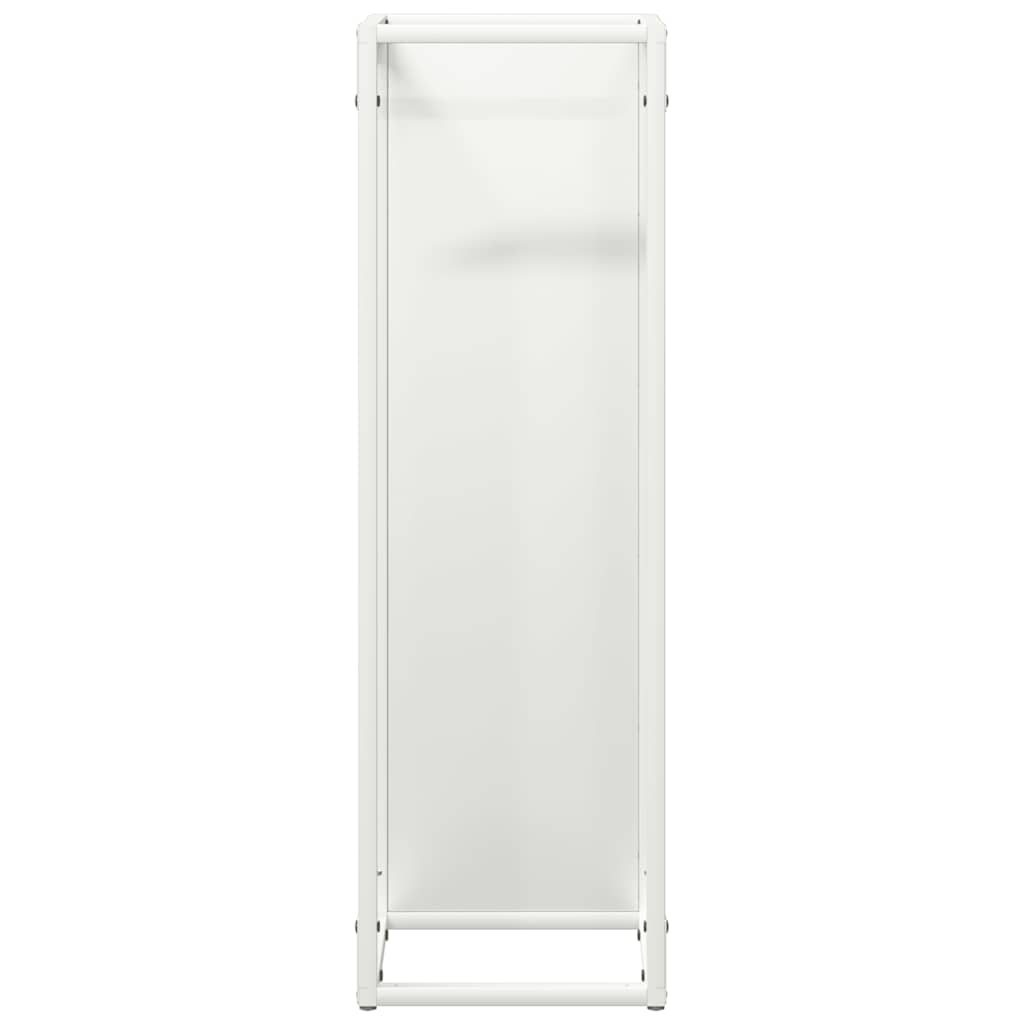 Brennholzregal Weiß 25x25x80 cm Kaltgewalzter Stahl