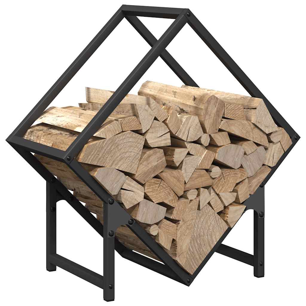 Brennholzregal Schwarz 50x25x50 cm Kaltgewalzter Stahl