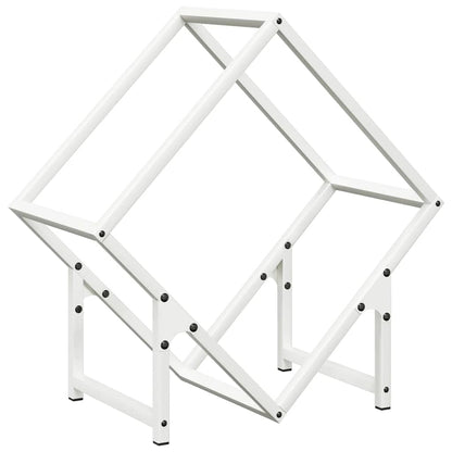Brennholzregal Weiß 50x25x50 cm Kaltgewalzter Stahl