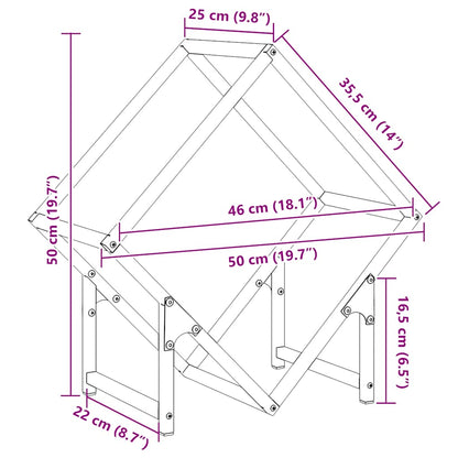 Brennholzregal Weiß 50x25x50 cm Kaltgewalzter Stahl