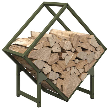 Brennholzregal Olivgrün 50x25x50 cm Kaltgewalzter Stahl