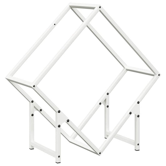 Brennholzregal Weiß 60x25x60 cm Kaltgewalzter Stahl