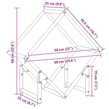 Brennholzregal Anthrazit 60x25x60 cm Kaltgewalzter Stahl
