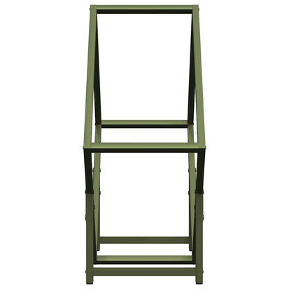 Brennholzregal Olivgrün 60x25x60 cm Kaltgewalzter Stahl