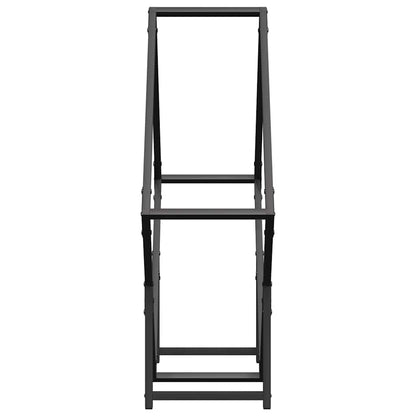 Brennholzregal Schwarz 80x25x80 cm Kaltgewalzter Stahl