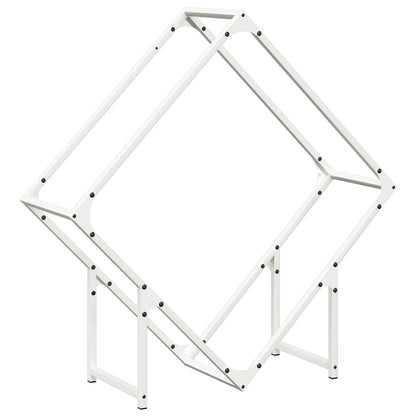 Brennholzregal Weiß 80x25x80 cm Kaltgewalzter Stahl