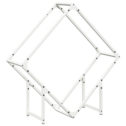 Brennholzregal Weiß 80x25x80 cm Kaltgewalzter Stahl