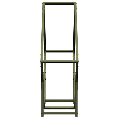 Brennholzregal Olivgrün 80x25x80 cm Kaltgewalzter Stahl