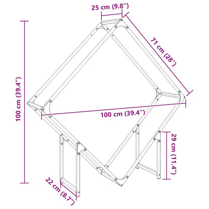 Brennholzregal Anthrazit 100x25x100 cm Kaltgewalzter Stahl