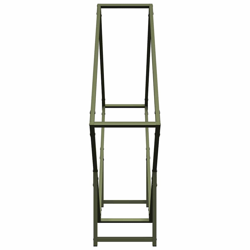 Brennholzregal Olivgrün 100x25x100 cm Kaltgewalzter Stahl