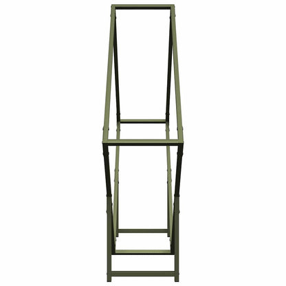 Brennholzregal Olivgrün 100x25x100 cm Kaltgewalzter Stahl