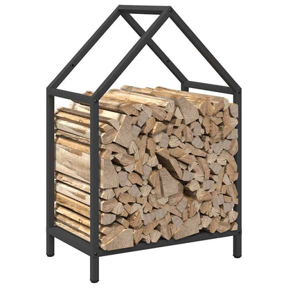 Brennholzregal Schwarz 40x25x60 cm Kaltgewalzter Stahl