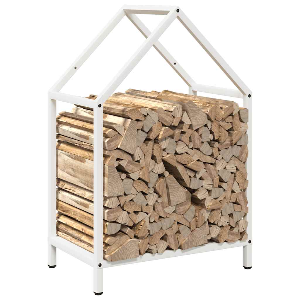 Brennholzregal Weiß 40x25x60 cm Kaltgewalzter Stahl