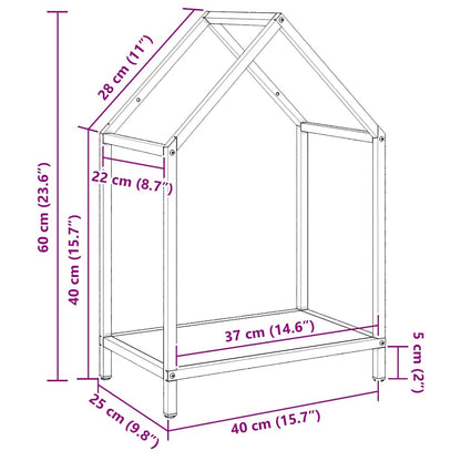 Brennholzregal Anthrazit 40x25x60 cm Kaltgewalzter Stahl