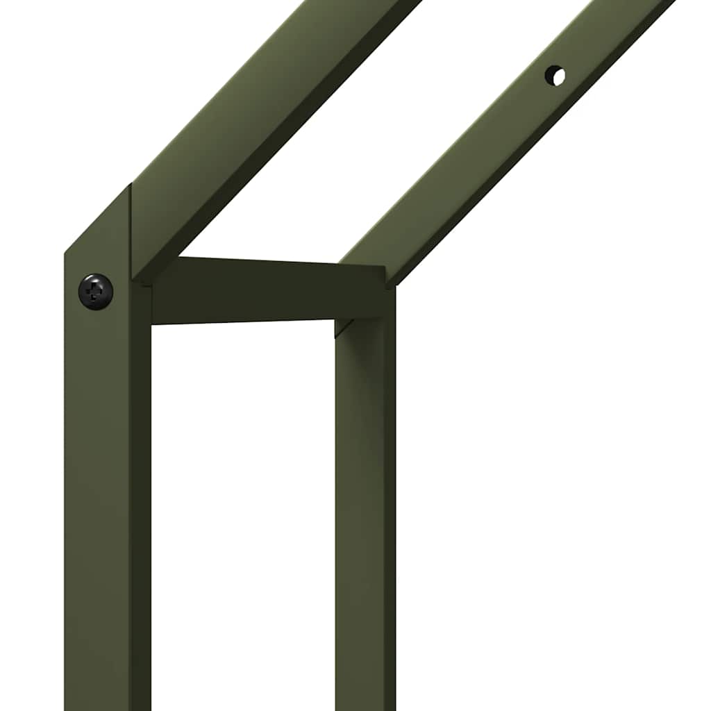 Brennholzregal Olivgrün 40x25x60 cm Kaltgewalzter Stahl