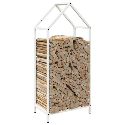 Brennholzregal Weiß 40x25x90 cm Kaltgewalzter Stahl