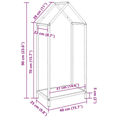 Brennholzregal Anthrazit 40x25x90 cm Kaltgewalzter Stahl
