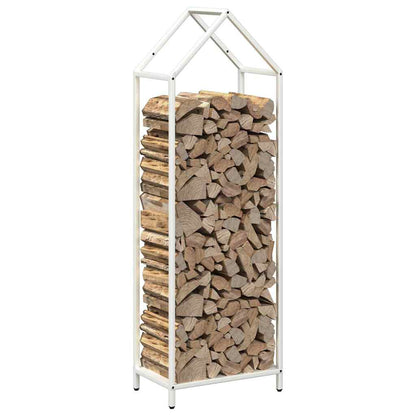 Brennholzregal Weiß 40x25x120 cm Kaltgewalzter Stahl